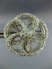 ESTATE LARGE 2.0CT DIAMOND 14KT WHITE GOLD ROUND FLOWER CLIP ON EARRINGS #21749