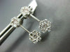 ESTATE 1.06CT DIAMOND 14KT WHITE GOLD 3D DOUBLE FLOWER HANGING EARRINGS #155