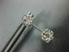 ESTATE 1.06CT DIAMOND 14KT WHITE GOLD 3D DOUBLE FLOWER HANGING EARRINGS #155