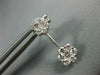 ESTATE 1.06CT DIAMOND 14KT WHITE GOLD 3D DOUBLE FLOWER HANGING EARRINGS #155