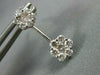 ESTATE 1.06CT DIAMOND 14KT WHITE GOLD 3D DOUBLE FLOWER HANGING EARRINGS #155