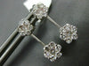 ESTATE 1.06CT DIAMOND 14KT WHITE GOLD 3D DOUBLE FLOWER HANGING EARRINGS #155