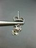 ESTATE 1.06CT DIAMOND 14KT WHITE GOLD 3D DOUBLE FLOWER HANGING EARRINGS #155