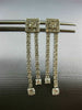 ESTATE 1.60CT DIAMOND 14KT WHITE GOLD 3D CLASSIC SQUARE HANGING EARRINGS #1676