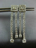 ESTATE 1.60CT DIAMOND 14KT WHITE GOLD 3D CLASSIC SQUARE HANGING EARRINGS #1676