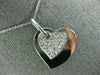 ANTIQUE .93CT DIAMOND 14KT WHITE GOLD 3D PAVE DOUBLE HEART LOVE PENDANT #1708