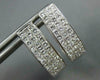 LARGE 1.56CT DIAMOND 14KT WHITE GOLD 3D PRINCESS INVISIBLE HUGGIE EARRINGS #1674