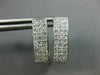 LARGE 1.56CT DIAMOND 14KT WHITE GOLD 3D PRINCESS INVISIBLE HUGGIE EARRINGS #1674
