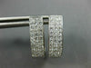 LARGE 1.56CT DIAMOND 14KT WHITE GOLD 3D PRINCESS INVISIBLE HUGGIE EARRINGS #1674