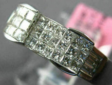 .75CT DIAMOND 18KT WHITE GOLD 3D PRINCESS & BAGUETTE INVISIBLE ANNIVERSARY RING