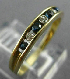 ESTATE .18CT DIAMOND & SAPPHIRE 14KT YELLOW GOLD CHANNEL ANNIVERSARY RING #18545