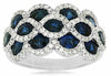 ESTATE 3.53CT DIAMOND & AAA SAPPHIRE 14K WHITE GOLD 3D INFINITY ANNIVERSARY RING