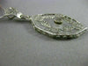 ANTIQUE LARGE WHITE QUARTZ 14KT WHITE GOLD 3D VICTORIAN FILIGREE PENDANT #19784