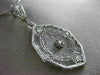 ANTIQUE LARGE WHITE QUARTZ 14KT WHITE GOLD 3D VICTORIAN FILIGREE PENDANT #19784