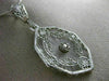 ANTIQUE LARGE WHITE QUARTZ 14KT WHITE GOLD 3D VICTORIAN FILIGREE PENDANT #19784