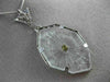 ANTIQUE LARGE WHITE QUARTZ 14KT WHITE GOLD 3D VICTORIAN FILIGREE PENDANT #19784