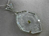 ANTIQUE LARGE WHITE QUARTZ 14KT WHITE GOLD 3D VICTORIAN FILIGREE PENDANT #19784