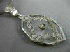 ANTIQUE LARGE WHITE QUARTZ 14KT WHITE GOLD 3D VICTORIAN FILIGREE PENDANT #19784