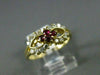 ANTIQUE .50CT DIAMOND & AAA RUBY 14KT YELLOW GOLD LOVE KNOT FILIGREE RING #21314