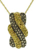 1.0CT MOCHA & FANCY YELLOW DIAMOND 14KT YELLOW GOLD MULTI ROW X LOVE FUN PENDANT
