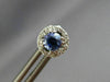ESTATE 1.18CT DIAMOND & AAA SAPPHIRE 18KT WHITE GOLD 3D ROUND HALO STUD EARRINGS