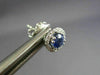ESTATE 1.18CT DIAMOND & AAA SAPPHIRE 18KT WHITE GOLD 3D ROUND HALO STUD EARRINGS