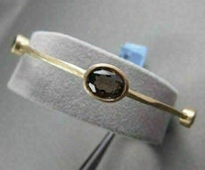 ANTIQUE HAMMER LOOK 9MM 2.7CT SMOKY TOPAZ 14KT YELLOW GOLD BANGLE ONE OF A KIND