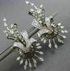 LARGE 5.34CT WHITE & CHOCOLATE FANCY DIAMONDS 14KT WHITE & BLACK GOLD EARRINGS