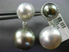 EXTRA LARGE .45CT DIAMOND & SOUTH SEA TAHITIAN PEARL 18KT WHITE GOLD 3D EARRINGS