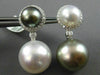 EXTRA LARGE .45CT DIAMOND & SOUTH SEA TAHITIAN PEARL 18KT WHITE GOLD 3D EARRINGS