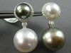 EXTRA LARGE .45CT DIAMOND & SOUTH SEA TAHITIAN PEARL 18KT WHITE GOLD 3D EARRINGS