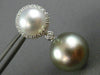 EXTRA LARGE .45CT DIAMOND & SOUTH SEA TAHITIAN PEARL 18KT WHITE GOLD 3D EARRINGS