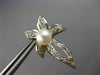LARGE .50CT DIAMOND & AAA SOUTH SEA PEARL 14K WHITE GOLD 3D FLOWER LEAF EARRINGS