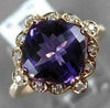 2.51CT DIAMOND & AAA AMETHYST 14KT ROSE GOLD 3D SQUARE FLOWER FILIGREE LOVE RING
