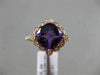 2.51CT DIAMOND & AAA AMETHYST 14KT ROSE GOLD 3D SQUARE FLOWER FILIGREE LOVE RING
