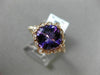 2.51CT DIAMOND & AAA AMETHYST 14KT ROSE GOLD 3D SQUARE FLOWER FILIGREE LOVE RING