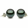 ESTATE AAA 11.5MM TAHITIAN PEARL 14KT WHITE GOLD CLASSIC SOLITAIRE STUD EARRINGS