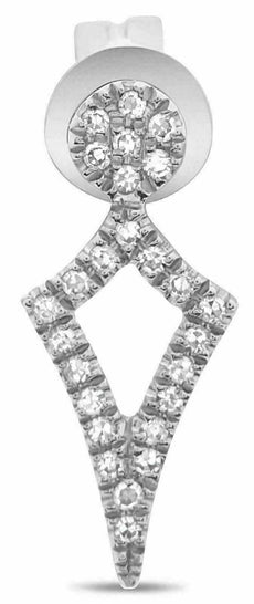 ESTATE .11CT DIAMOND 14KT WHITE GOLD 3D CLASSIC TRIANGULAR KITE STUD EARRINGS