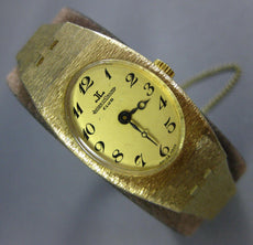 ANTIQUE JAEGER LECOULTRE 14KT YELLOW GOLD 3D OVAL SWISS CLASSIC WATCH #2305