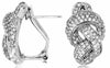 ESTATE LARGE .88CT DIAMOND 14K WHITE GOLD 3D MULTI ROW CLASSIC CLIP ON EARRINGS
