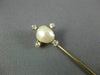 ANTIQUE .25CT OLD MINE DIAMOND AAA PEARL 14K YELLOW GOLD FLOWER LAPEL PIN #26533