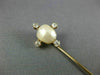 ANTIQUE .25CT OLD MINE DIAMOND AAA PEARL 14K YELLOW GOLD FLOWER LAPEL PIN #26533