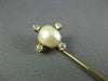 ANTIQUE .25CT OLD MINE DIAMOND AAA PEARL 14K YELLOW GOLD FLOWER LAPEL PIN #26533