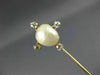 ANTIQUE .25CT OLD MINE DIAMOND AAA PEARL 14K YELLOW GOLD FLOWER LAPEL PIN #26533