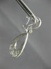 ESTATE LARGE 2.90CT DIAMOND 18K WHITE GOLD 3D TEAR DROP CLIP ON HANGING EARRINGS