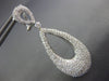 ESTATE LARGE 2.90CT DIAMOND 18K WHITE GOLD 3D TEAR DROP CLIP ON HANGING EARRINGS