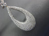 ESTATE LARGE 2.90CT DIAMOND 18K WHITE GOLD 3D TEAR DROP CLIP ON HANGING EARRINGS