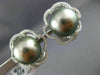 ESTATE LARGE .60CT DIAMOND & AAA TAHITIAN PEARL 18KT WHITE GOLD CLIP ON EARRINGS