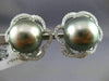 ESTATE LARGE .60CT DIAMOND & AAA TAHITIAN PEARL 18KT WHITE GOLD CLIP ON EARRINGS