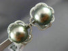 ESTATE LARGE .60CT DIAMOND & AAA TAHITIAN PEARL 18KT WHITE GOLD CLIP ON EARRINGS